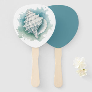 Coastal/Nautical seashell Hand Fan