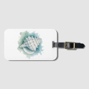 Coastal/Nautical seashell Luggage Tag