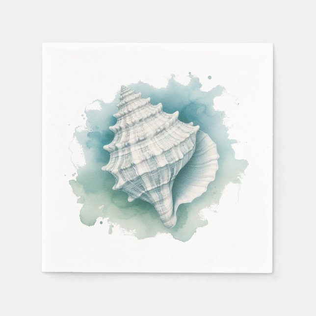 Coastal/Nautical seashell  Napkin (Front)