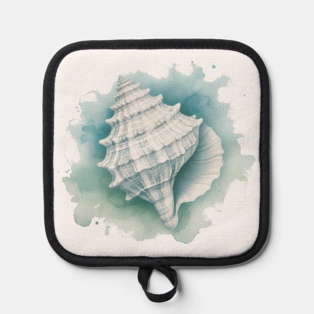 Coastal/Nautical seashell  Pot Holder (Front)