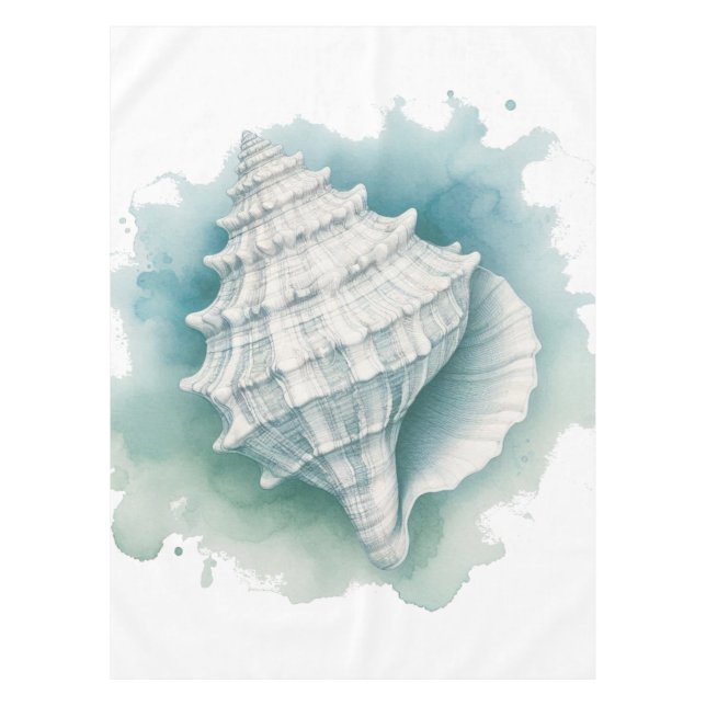 Coastal/Nautical seashell  Tablecloth (Front)