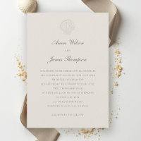 Coastal Nautical Shell Formal Classic Ecru Wedding