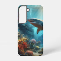 Coastal/nautical tiger shark & coral reef