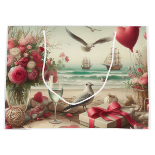 Coastal/Nautical Valentine's day Large Gift Bag