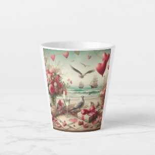 Coastal/Nautical Valentine's day  Latte Mug