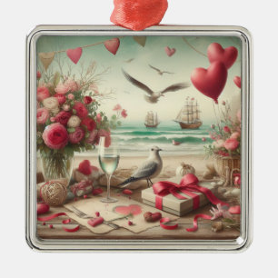 Coastal/Nautical Valentine's day Metal Tree Decoration