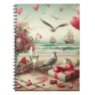 Coastal/Nautical Valentine's day Notebook