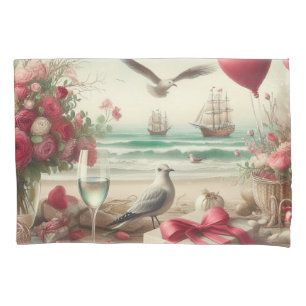 Coastal/Nautical Valentine's day  Pillowcase