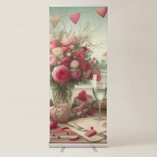 Coastal/Nautical Valentine's day Retractable Banner