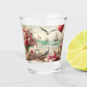 Coastal/Nautical Valentine's day Shot Glass