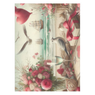 Coastal/Nautical Valentine's day  Tablecloth