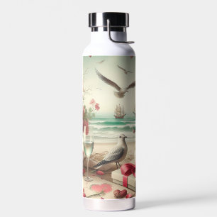 Coastal/Nautical Valentine's day Water Bottle