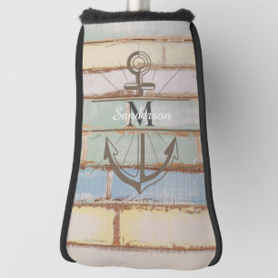 Coastal Nautical Weathered Summer Beach Wood Golf Head Cover