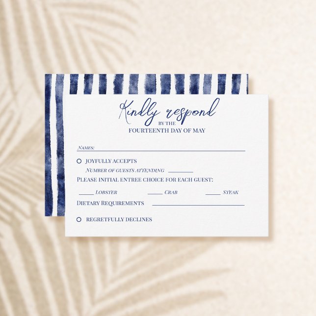 Coastal Nautical Wedding RSVP card (Creator Uploaded)
