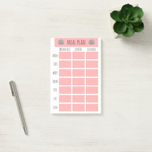 Coastal Nautical Weekly Meal Plan Post-it Notes