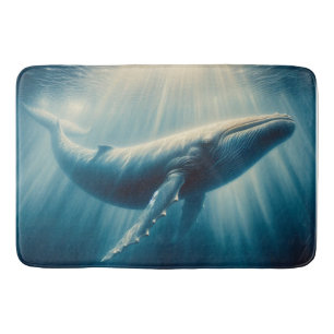 coastal/nautical whale bath mat