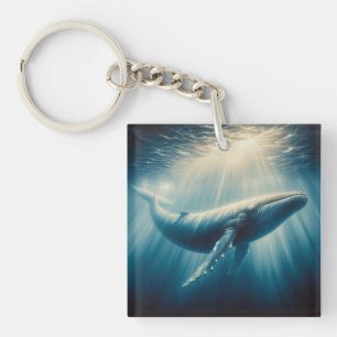 coastal/nautical whale key ring