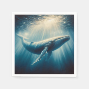 coastal/nautical whale napkin