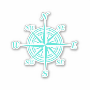 Coastal Nautical White Compass Rose