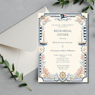 Coastal Nautical Yacht Club Rehearsal Dinner Invitation
