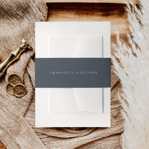 Coastal Navy Blue Wedding Invitation Belly Band
