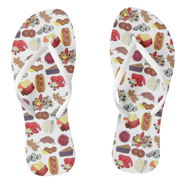 Coastal New England Foods Northeast America USA Flip Flops (Footbed)