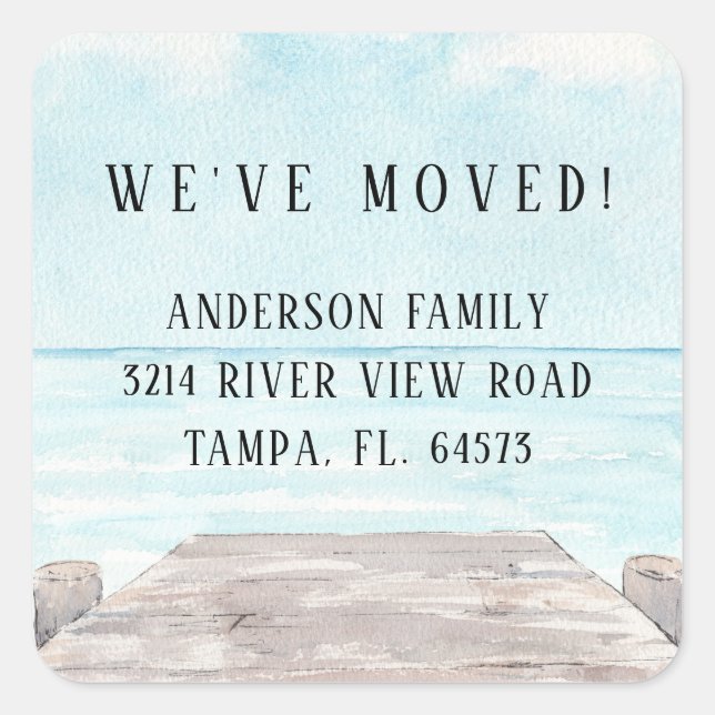 Coastal New Home Address Label Sticker (Front)