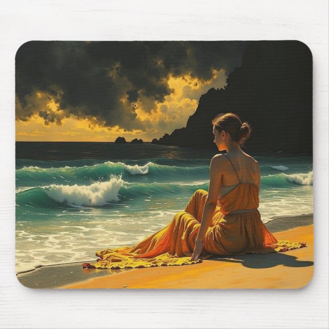 Coastal Night Seaside Reflection   Mouse Mat (Front)