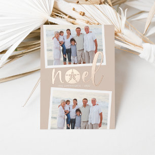 Coastal Noel 2 Photo Christmas Foil Holiday Card