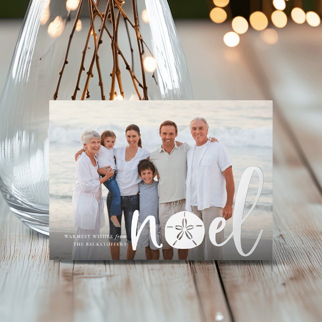 Coastal Noel | Christmas Photo Foil Holiday Card (Creator Uploaded)