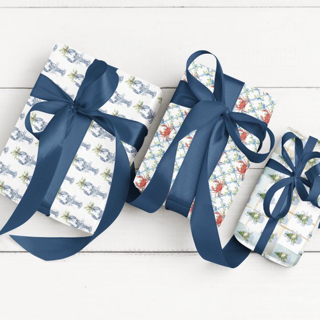 Coastal Noel | Watercolor Christmas Wrapping Paper Sheet (Creator Uploaded)