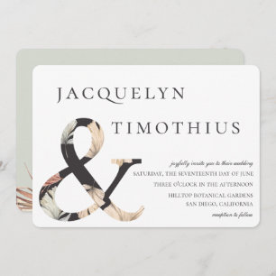 Coastal Oasis Boho-Chic Ampersand Wedding Invitation