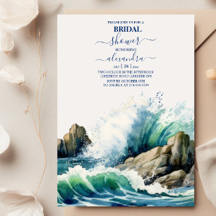 Coastal Ocean Beach  Bridal Shower Invitation