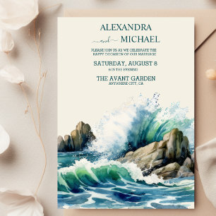 Coastal Ocean Beach Wedding Invitation