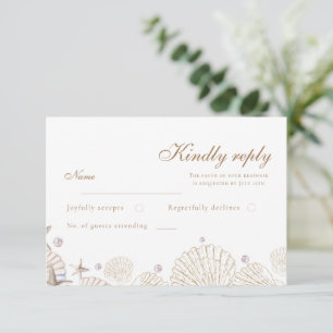 Coastal Ocean Beach Wedding RSVP Card