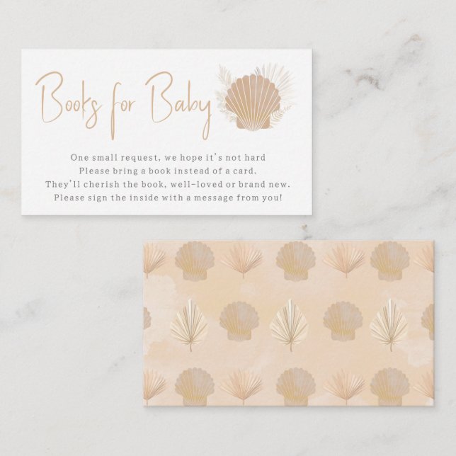 Coastal Ocean Boho Books for baby card (Front/Back)