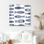 Coastal Ocean Fish Canvas Print<br><div class="desc">Modern Coastal Fish Ocean Canvas Print with blue colours of the beautiful calm deep blue ocean. This modern coastal art print is a piece of stylish beach decor,  tropical wall art,  coastal decor,  for any coastal home,  beach themed houses,  and seaside cottages.</div>