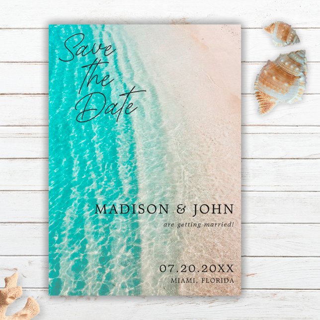 Coastal Ocean Summer Beach Destination Wedding  Save The Date (Creator Uploaded)