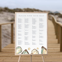 Coastal Oyster Alphabetical Wedding Seating Chart