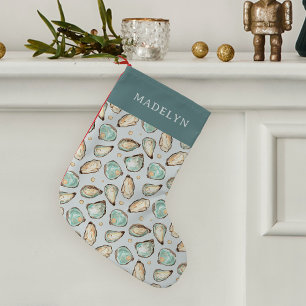 Coastal Oyster Personalized Small Christmas Stocking