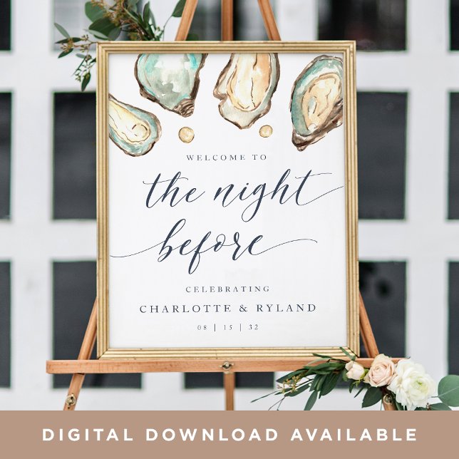 Coastal Oyster Rehearsal Dinner Welcome Sign (Creator Uploaded)