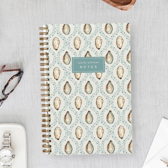 Coastal Oyster Trellis Personalised Notebook (Creator Uploaded)