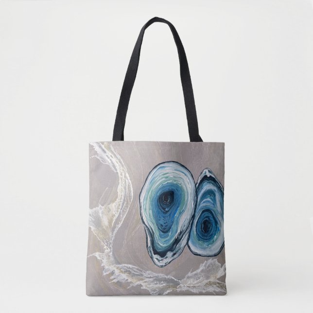 Coastal Oysters Sandy beach tote bag (Front)