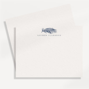 Coastal Palm Leaf Minimalist Beach Stationery card