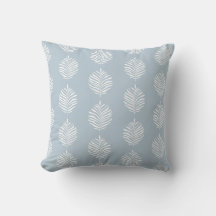 Coastal Palm Leaf Pattern Baby Blue