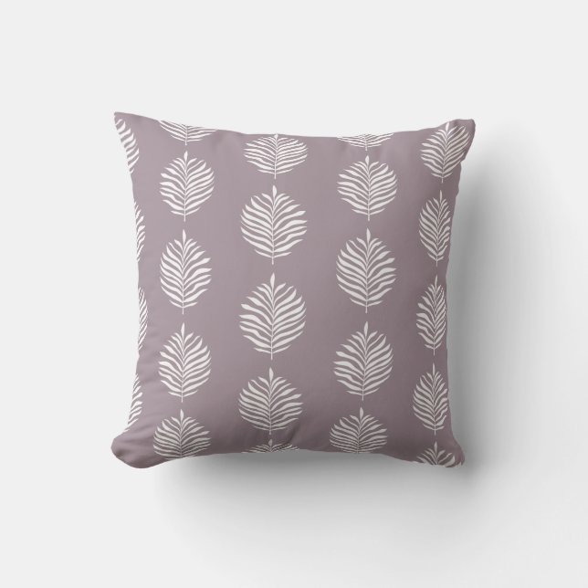 Coastal Palm Leaf Pattern Sea Fog Cushion (Front)
