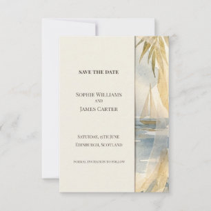 Coastal Palm Save The Date Card