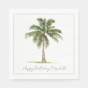 Coastal Palm Tree Personalised Napkin