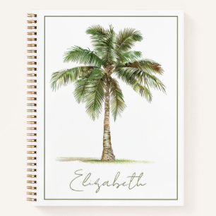 Coastal Palm Tree Personalised Notebook