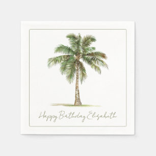 Coastal Palm Tree Personalised Party Napkin